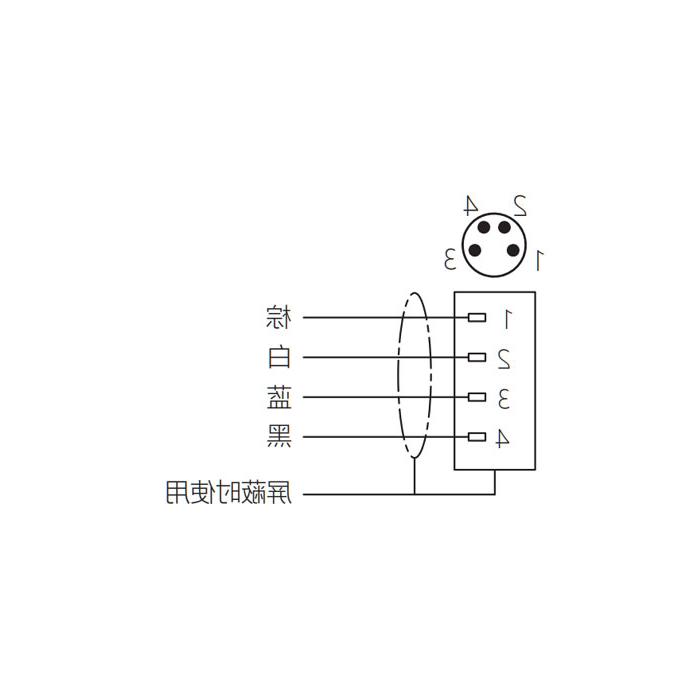 M8 4Pin, straight male, single-end precast cable, PUR material, orange sheath, 63T561-XXX